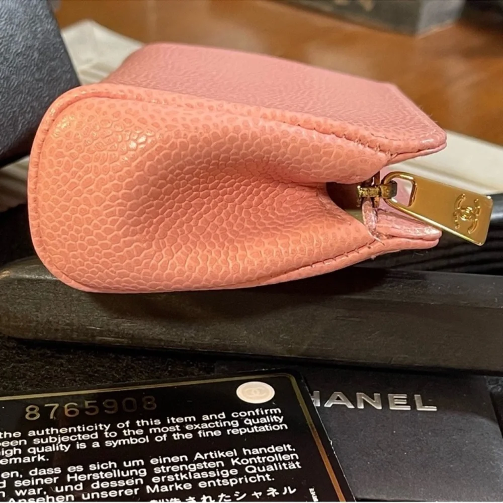 Chanel Caviar Leather Mini Pink Pouch